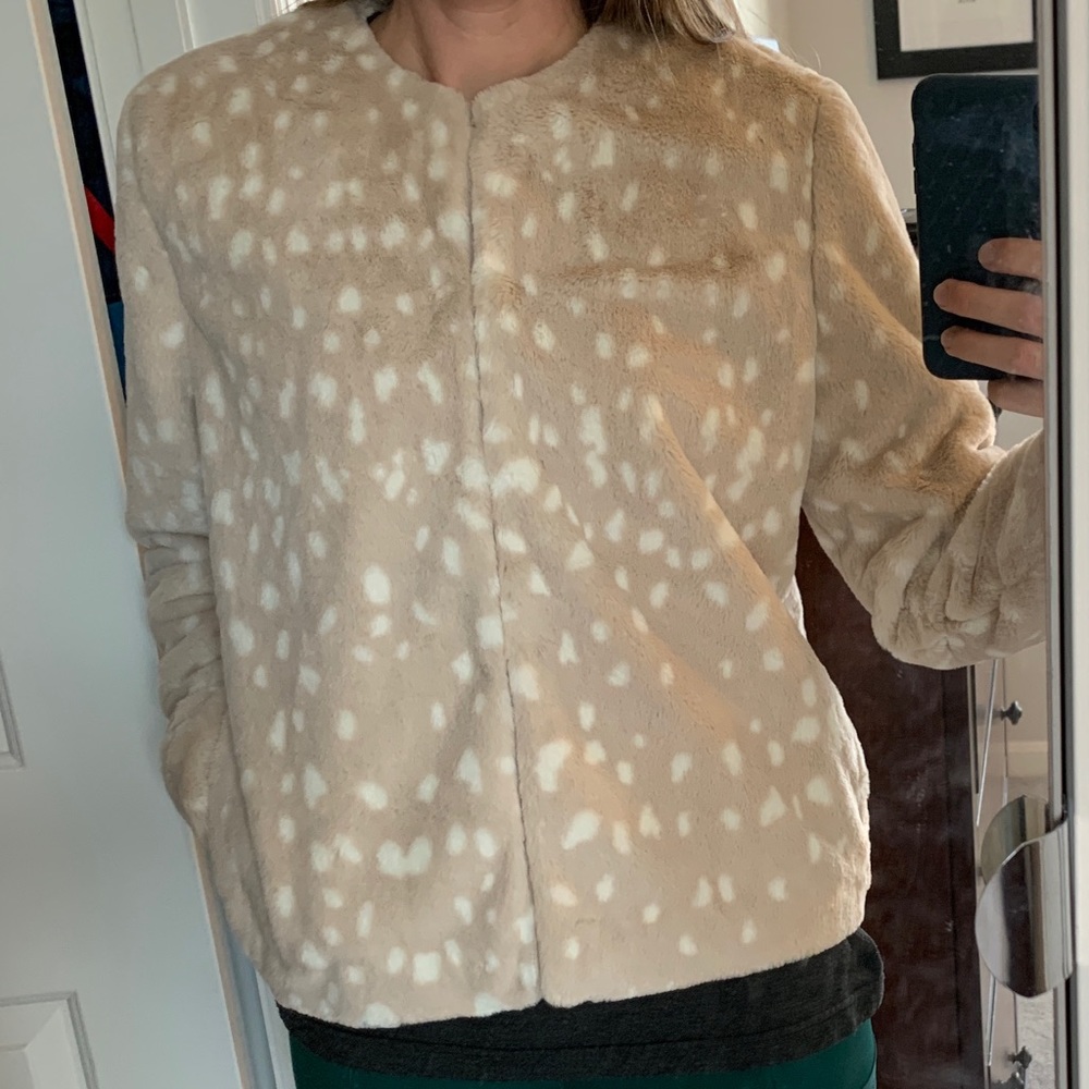 Rachel Parcell Print Faux Fur Jacket